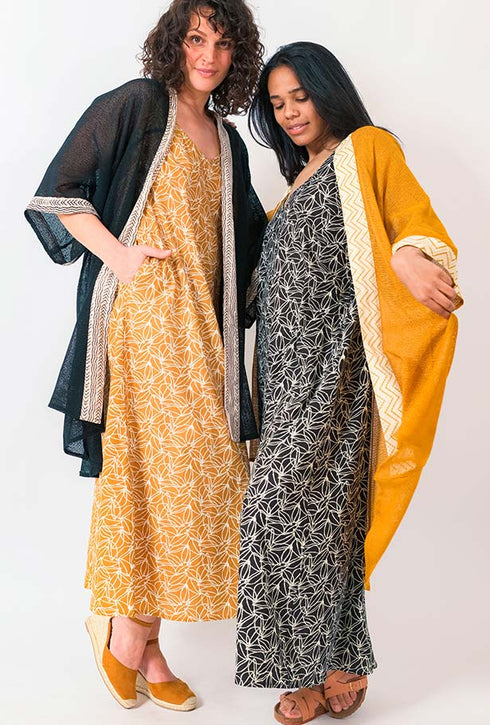 Y Why? Leichtes langes Baumwollkleid Lavinia